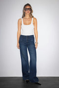 Waist hug flare jeans - Mid blue