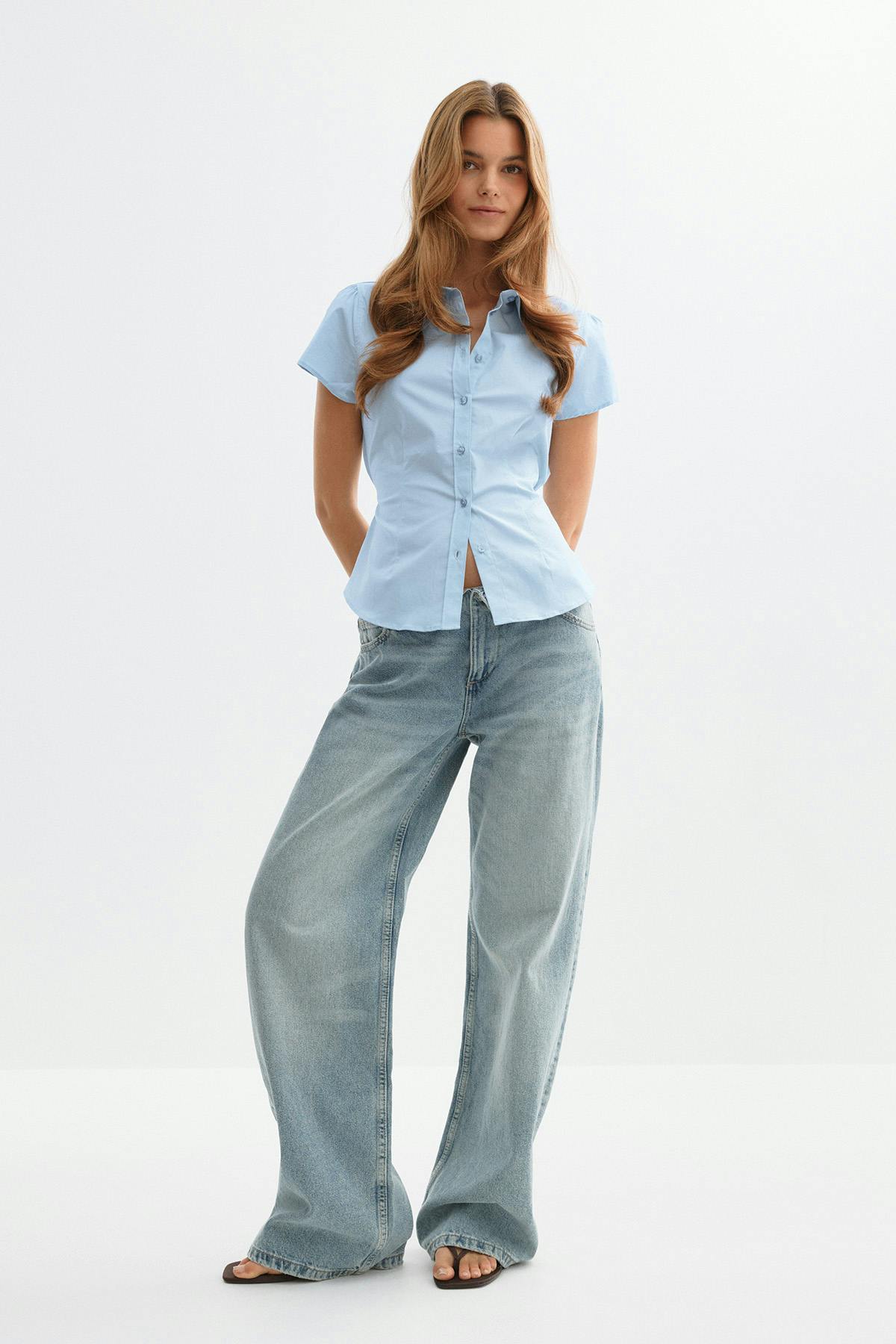 Shaped shirt - Blue stripe