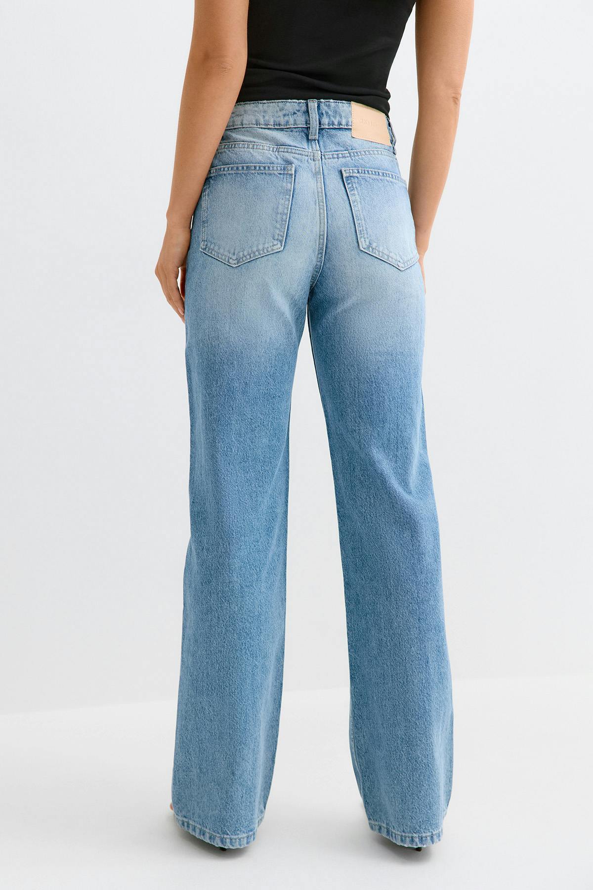 Rebell high wide jeans - Mid blue