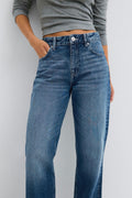 Rebell high wide jeans - Mid blue