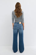 Rebell high wide jeans - Mid blue