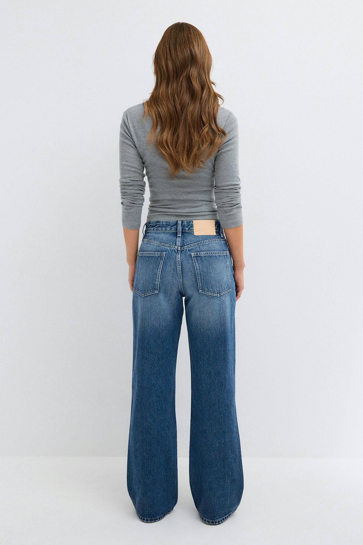 Rebell high wide jeans - Mid blue
