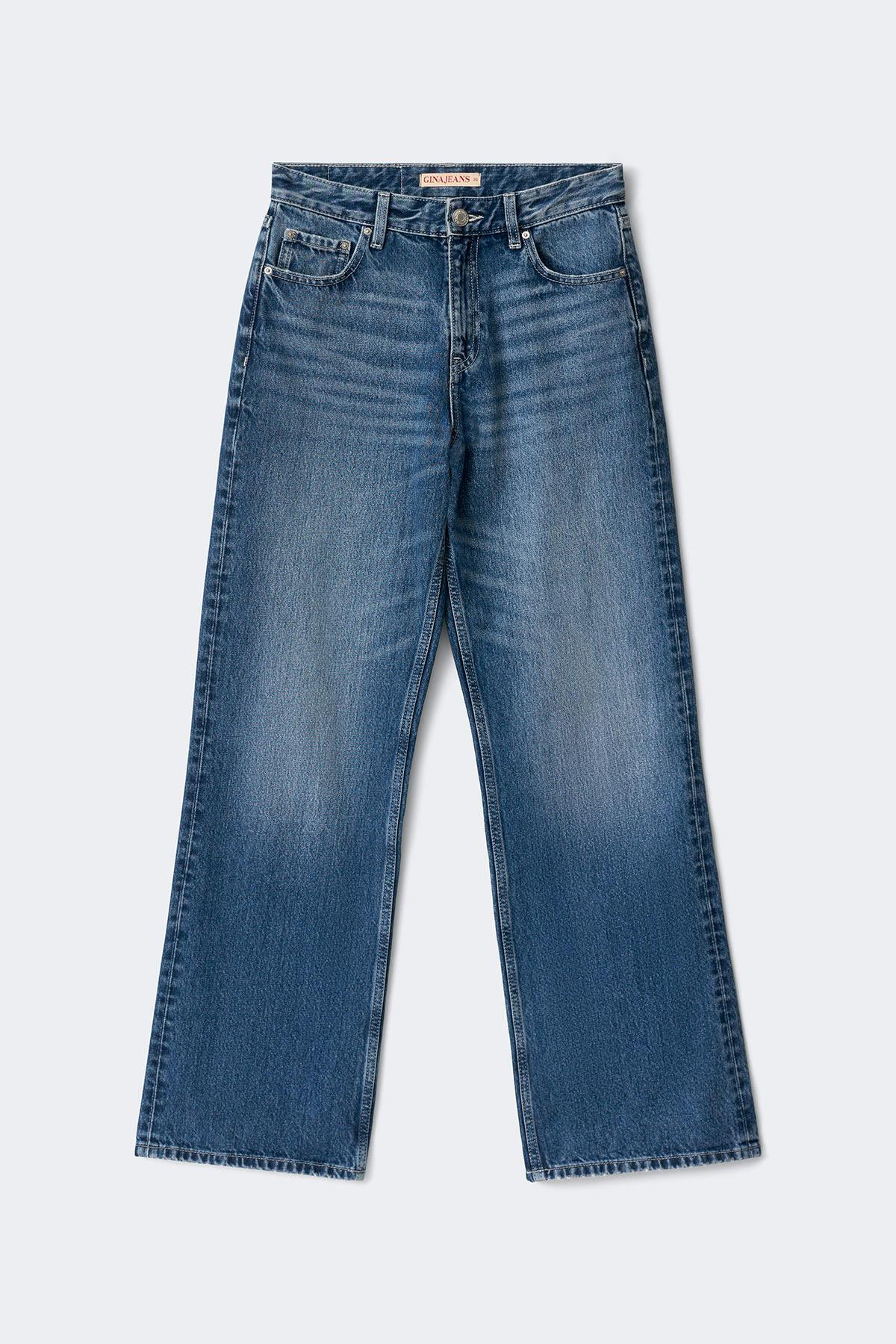 Rebell high wide jeans - Mid blue