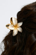 Metal flower hair clip - Pink/gold