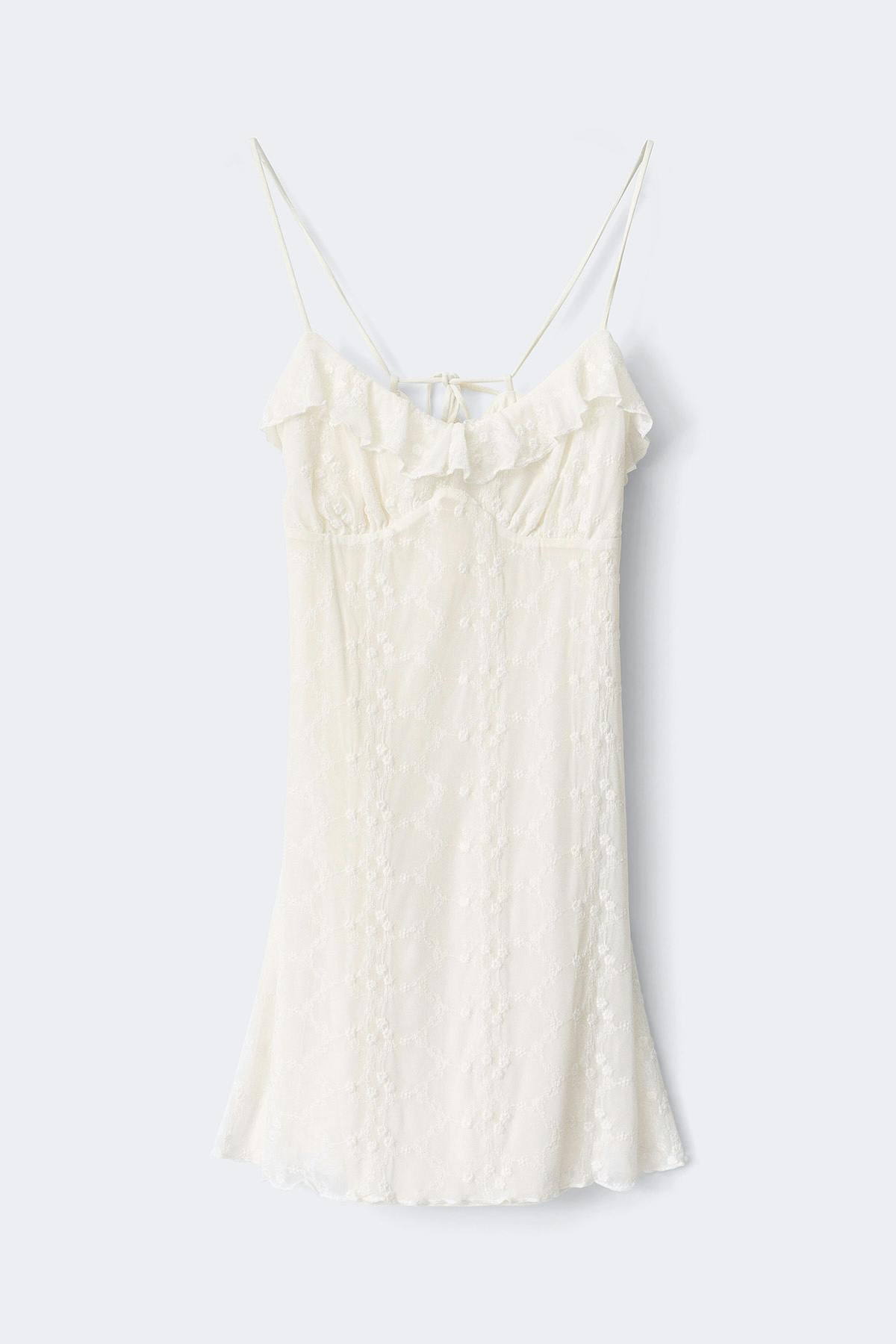 Floral mini strap dress - Marshmallow