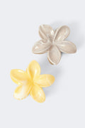 2-pack flower hair clips - Pink/yellow