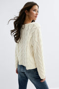 14+ cable knitted sweater - Jaune clair
