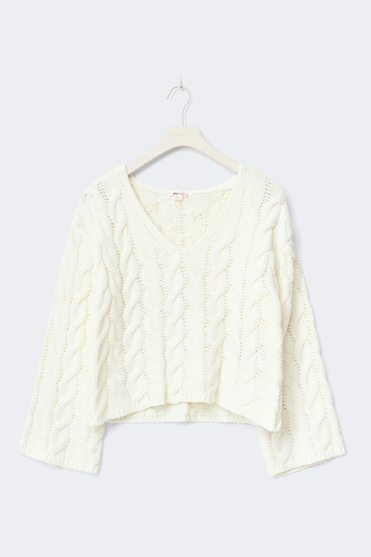 14+ cable knitted sweater - Gardenia