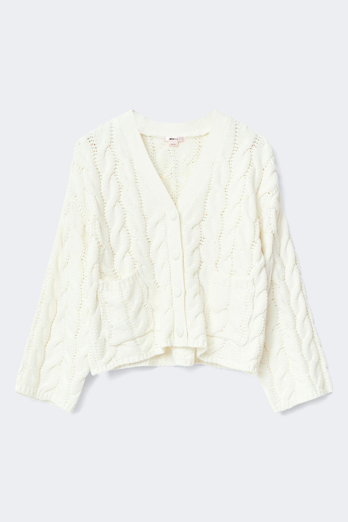 14+ cable knitted cardigan - Gardenia