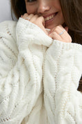 Y cable knitted cardigan - Gardenia