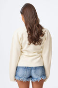 14+ sculpture knitted top - Gardenia