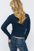 14+ 2 in 1 lace rib cardigan - Navy blazer