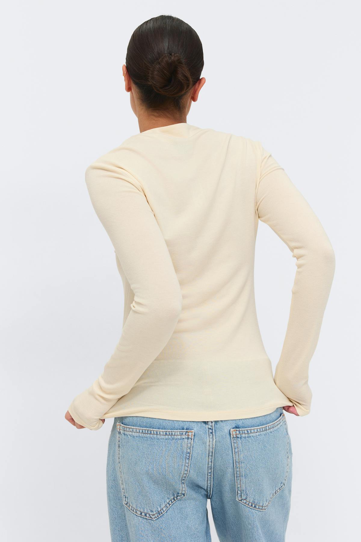Button down funnel neck top - Gardenia