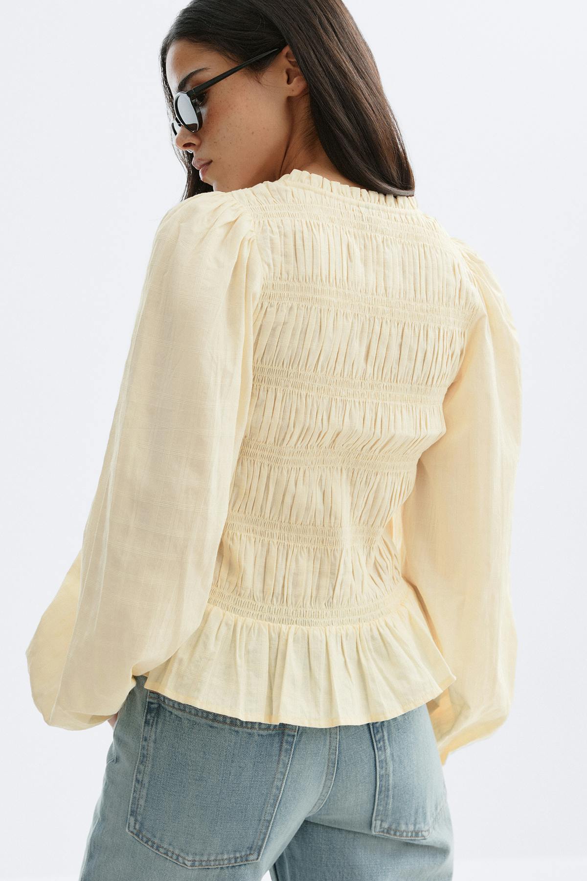 Smock blouse - Blanc cassé