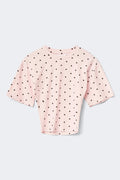 14+ fitted tee - Pink dot