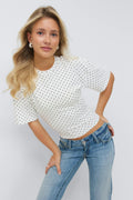 14+ fitted tee - Offwhite/dot