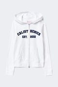 14+ 2 way zip hoodie - White/print