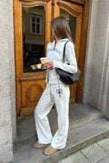14+ low flare sweatpants - Lt greym/print