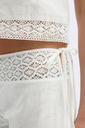 14+ linen blend trousers - Blanc