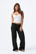 14+ linen blend trousers - Noir