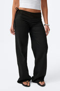 14+ linen blend trousers - Noir