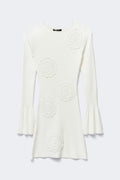 Flower knitted dress - Blanc cassé
