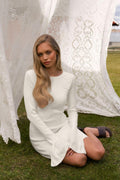 Flower knitted dress - Blanc cassé