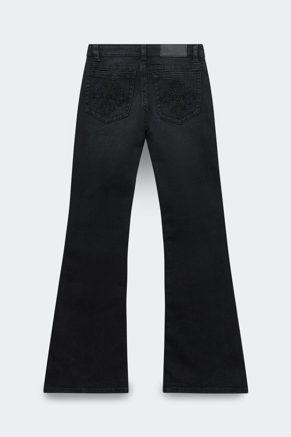 Glow rise flare tall jeans - Noir