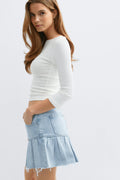 Ruffle babe denim skirt - Bleu clair