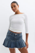 Ruffle babe denim skirt - Bleu clair