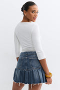 Ruffle babe denim skirt - Bleu clair