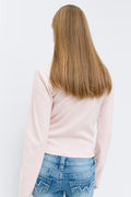 Y 2 in 1 lace rib cardigan - Ballet slipper