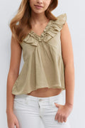 Y frill top - Pink lady