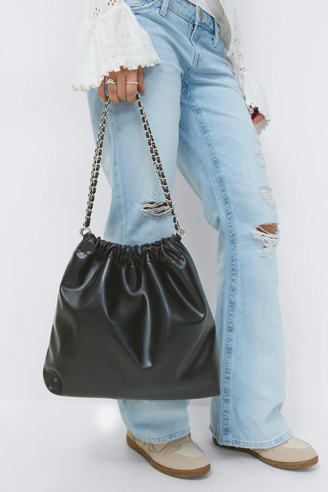 14+ chain shoulder bag - Noir