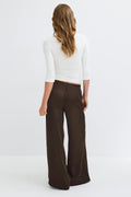 Glow straight satin trousers - Khaki green