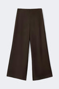 Glow straight satin trousers - Marron