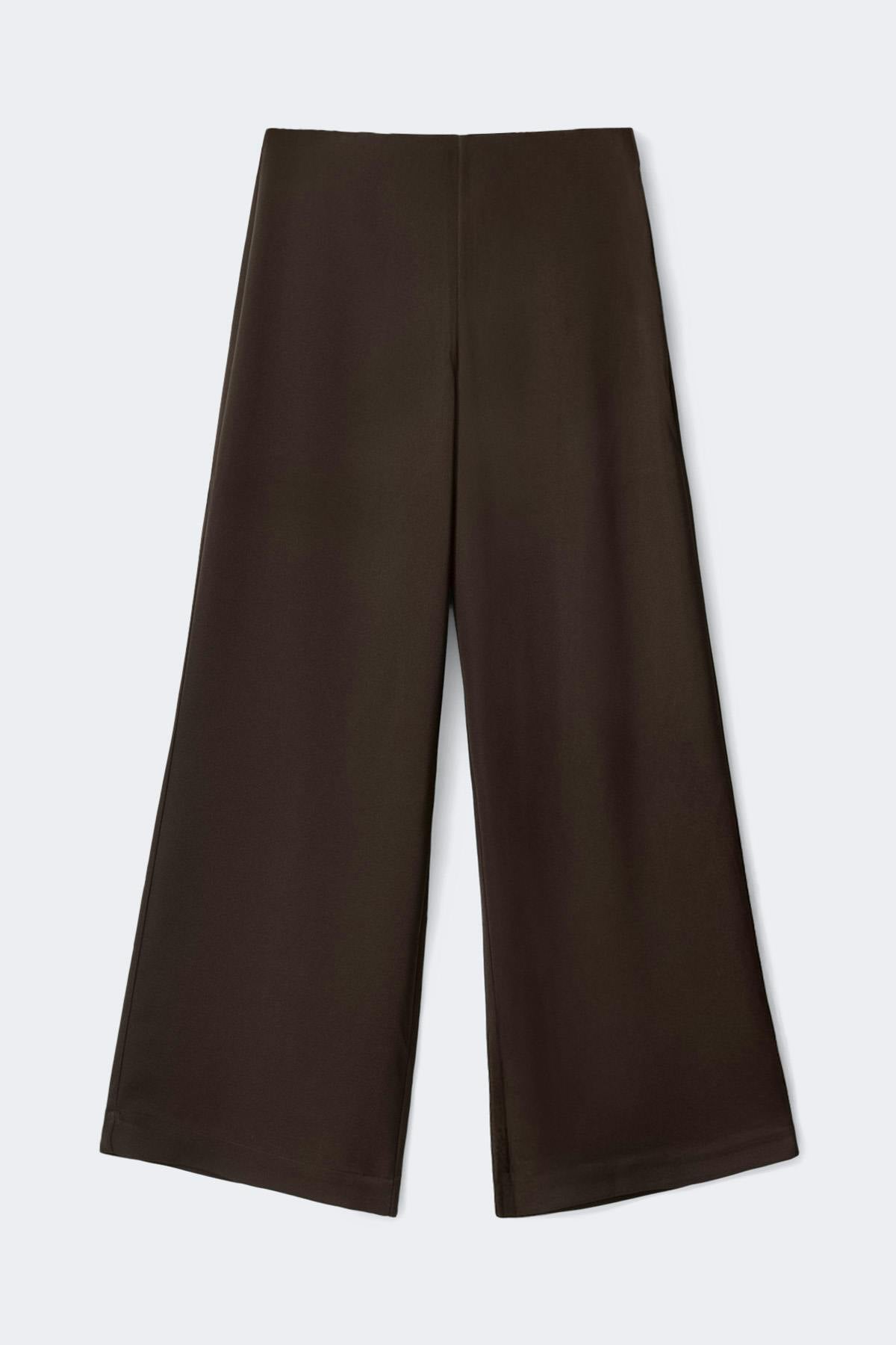 Glow straight satin trousers - Marron