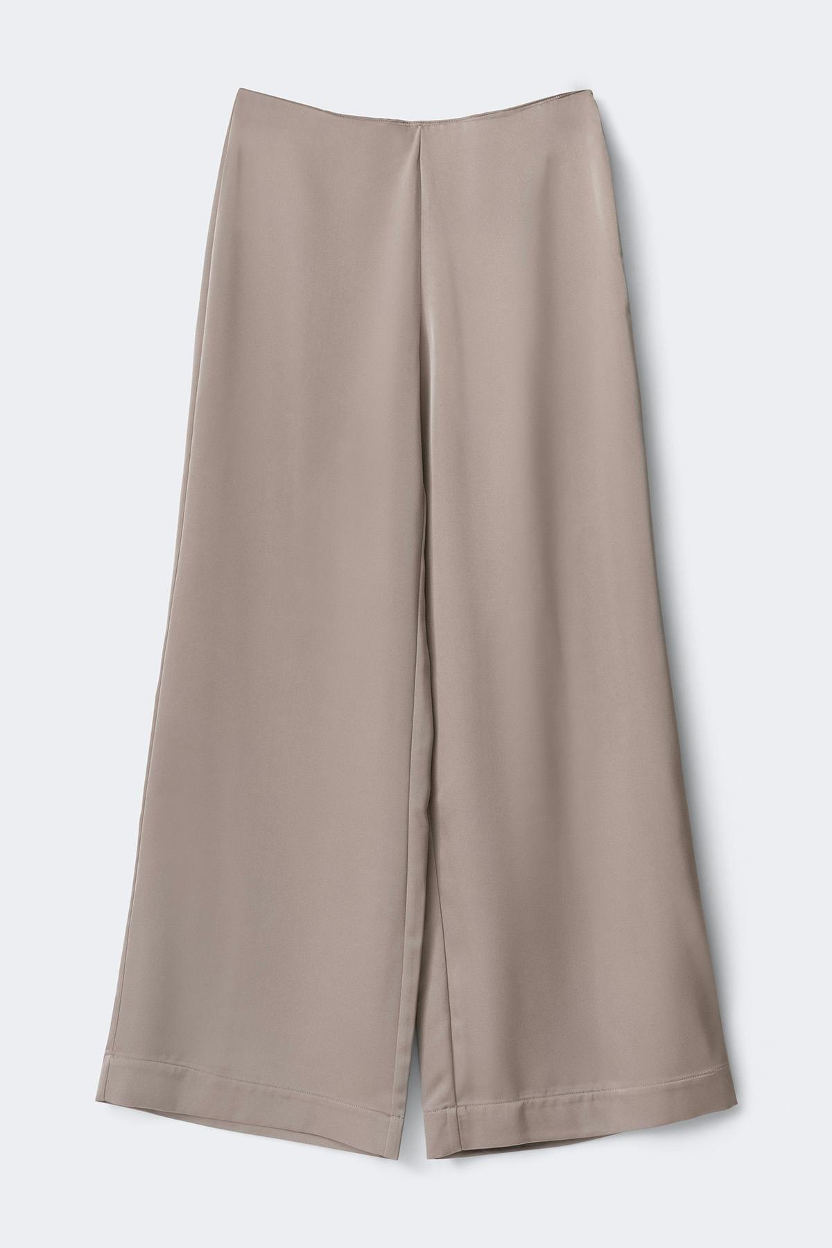 Glow straight satin trousers - Marron