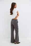 Iconic relaxed bootcut trouser - Grey stripe