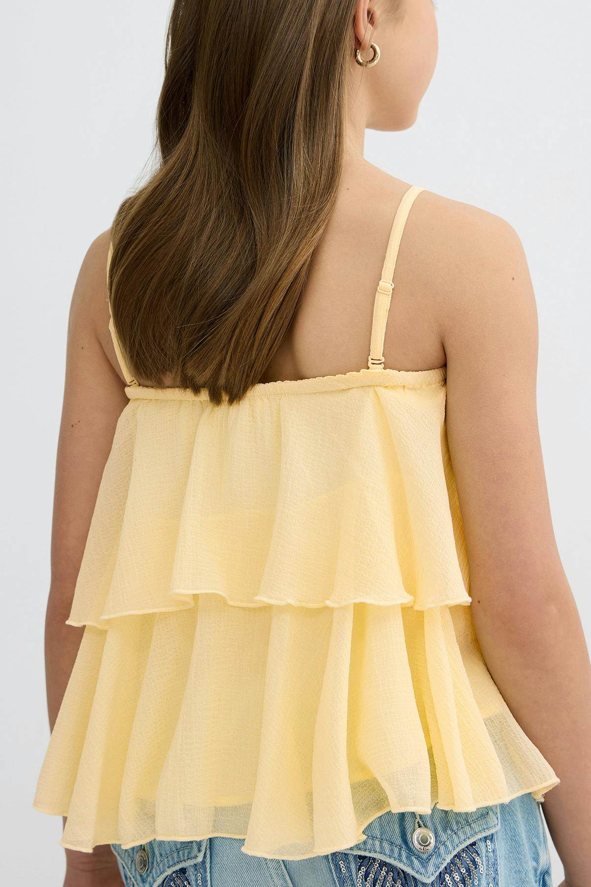 Y strap frill top - Flan