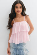 Y strap frill top - Ballet slipper