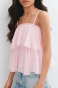 Y strap frill top - Ballet slipper