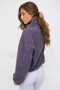 Soft sport zip sweater - Dusty blue