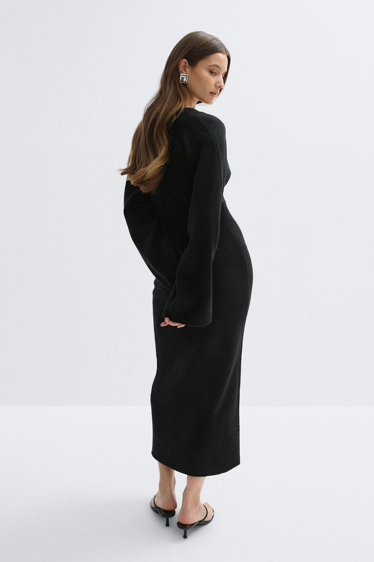 Fitted knitted dress - Noir