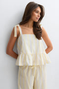 Poplin pyjamas singlet - Pink stripe