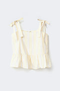 Poplin pyjamas singlet - Yellow stripe
