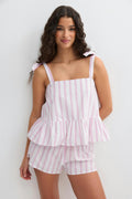 Poplin pyjamas singlet - Multi pink