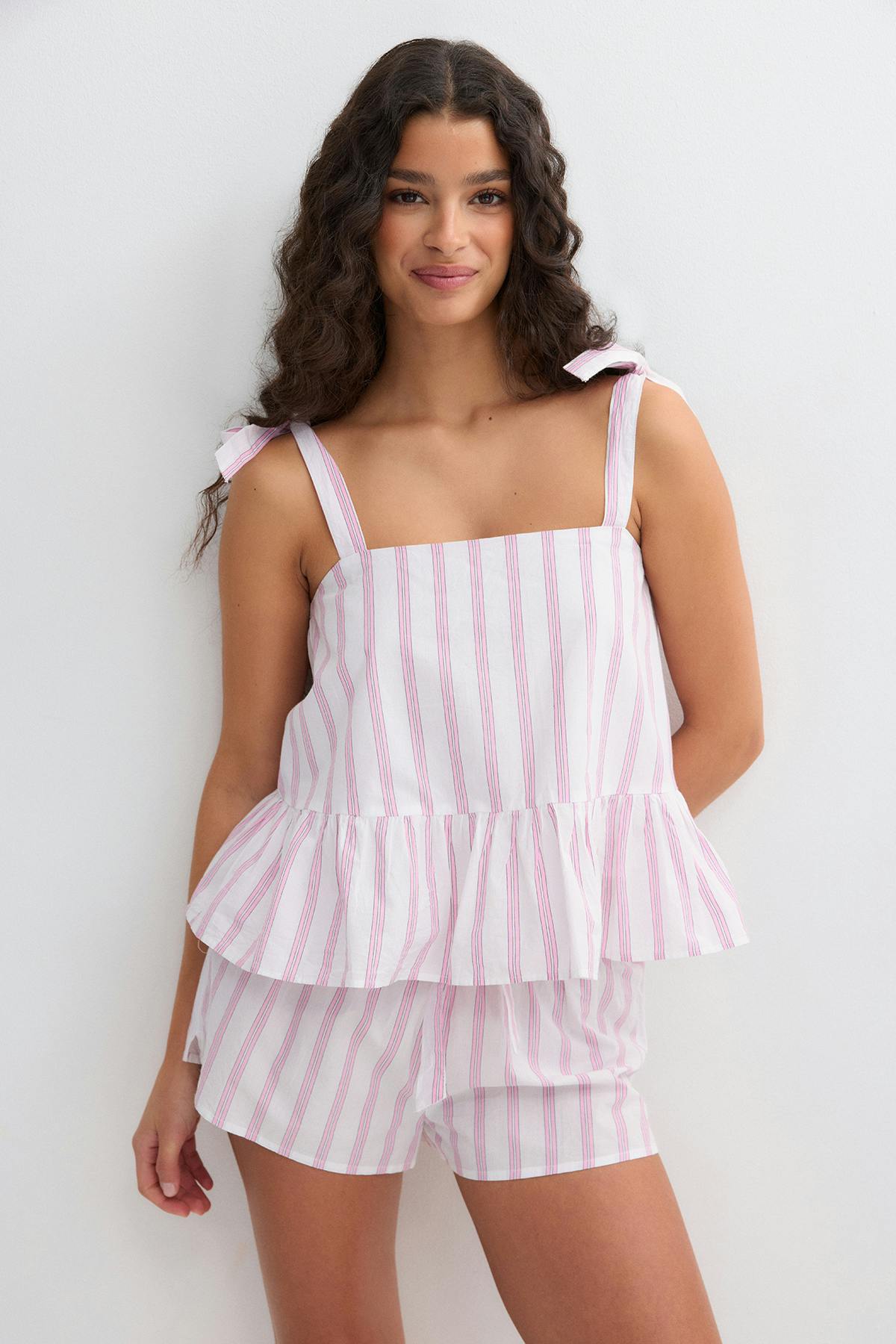 Poplin pyjamas singlet - Multi pink