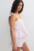 Poplin pyjamas singlet - Multi pink