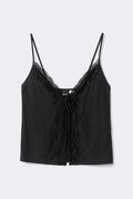 Lace loungewear singlet - Noir